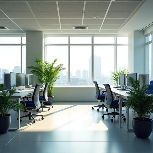 Bureaux lumineux du Groupe RH Solutions à Lyon.